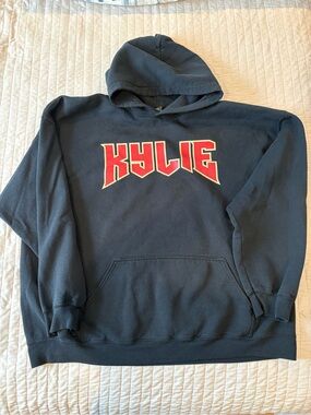 Kylie Jenner Black Hoodie with Red Logo